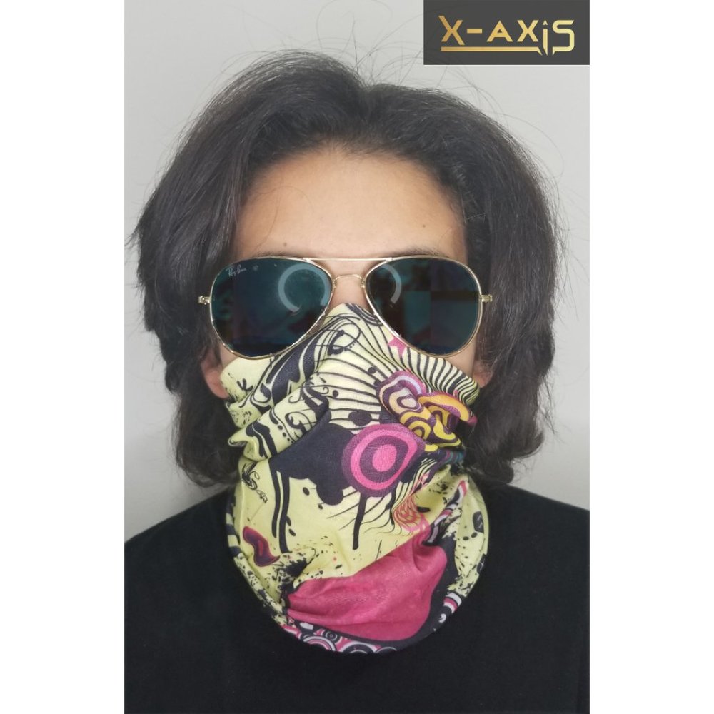 Seamless Face Cover Mouth Mask Bandanna Yellow